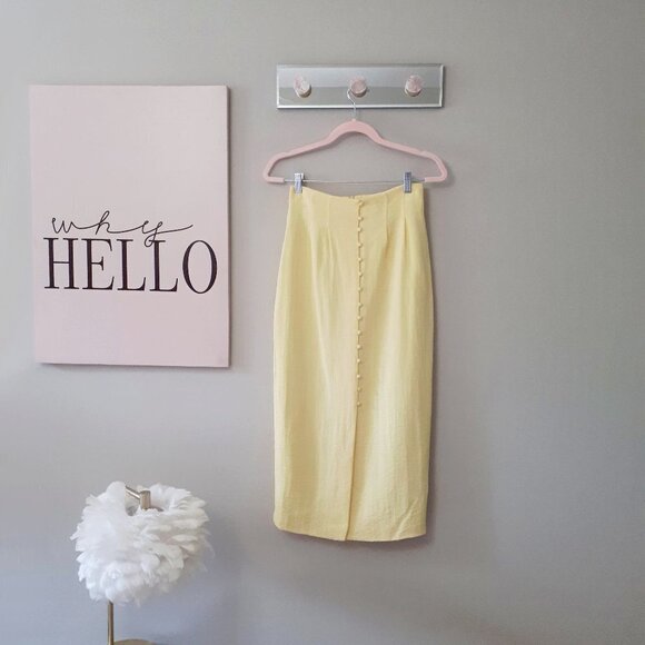 NWT Kourt yellow puff sleeve crop top & maxi skirt bundle set, S - Picture 8 of 11